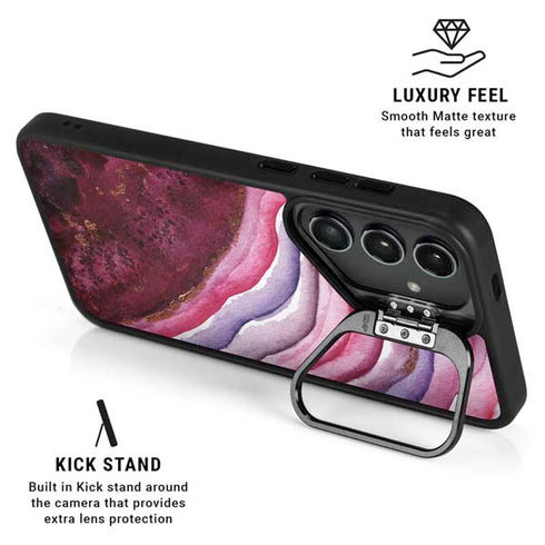 Plum Watercolor Geode Galaxy S25 Kickstand Case